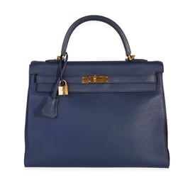 Hermes Hermès Verso Bleu Encre & Bleu Saphir Clémence Retourne Kelly 35 PHW