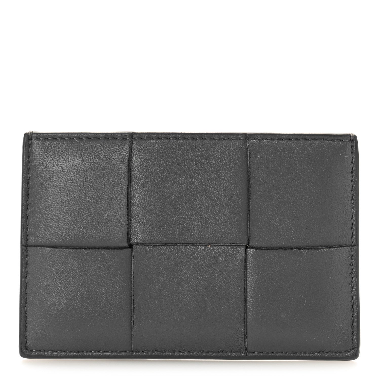 Bottega Veneta Nappa Intreccio Cassette Credit Card Holder Thunder