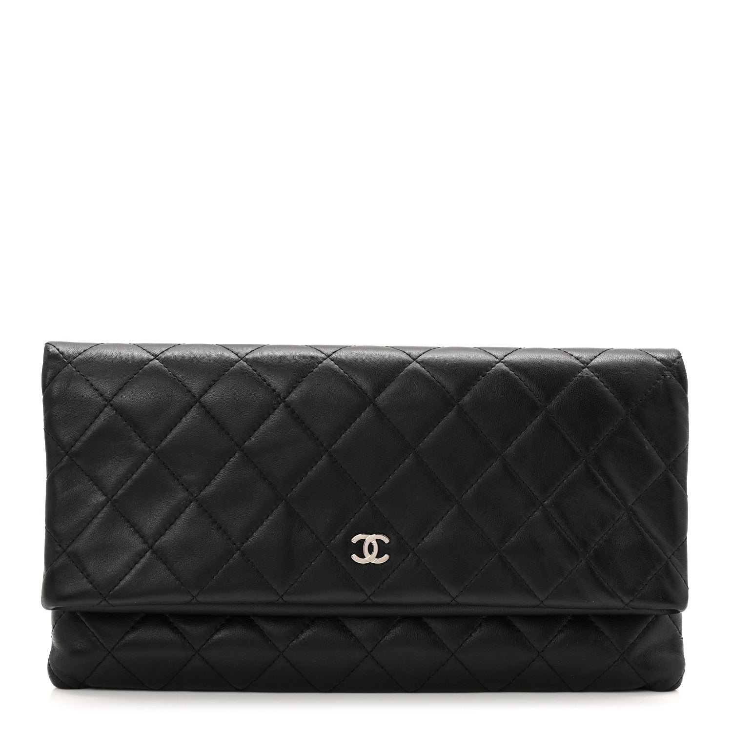 Chanel Lambskin Quilted CC Beauty Clutch Black