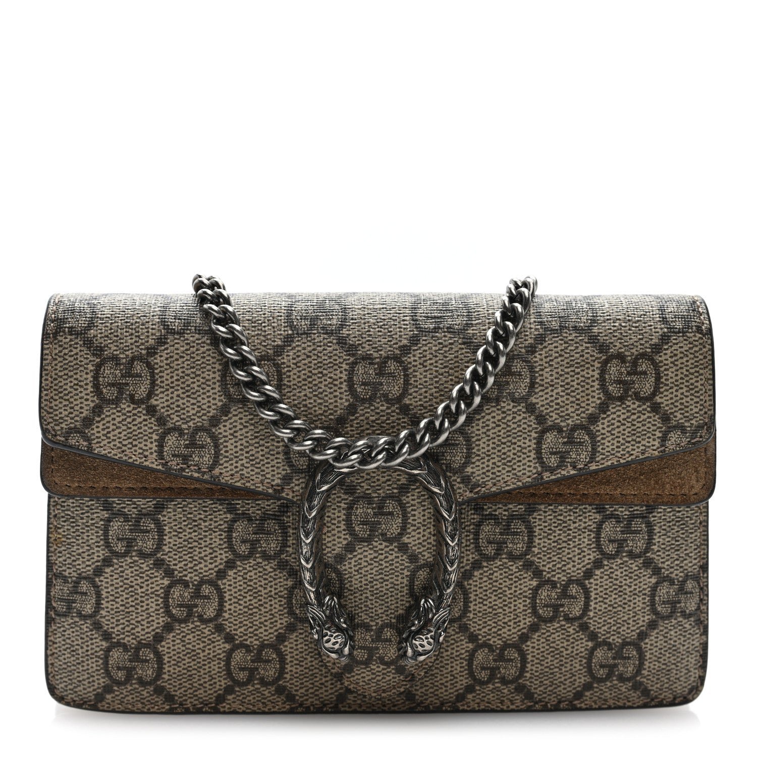 Gucci GG Supreme Monogram Super Mini Dionysus Shoulder Bag Taupe