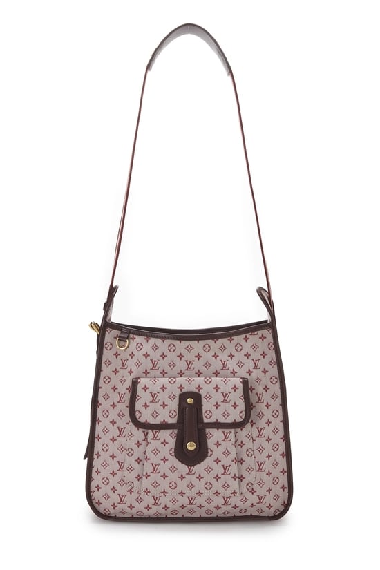 Burgundy Monogram Mini Lin Besace Mary Kate
