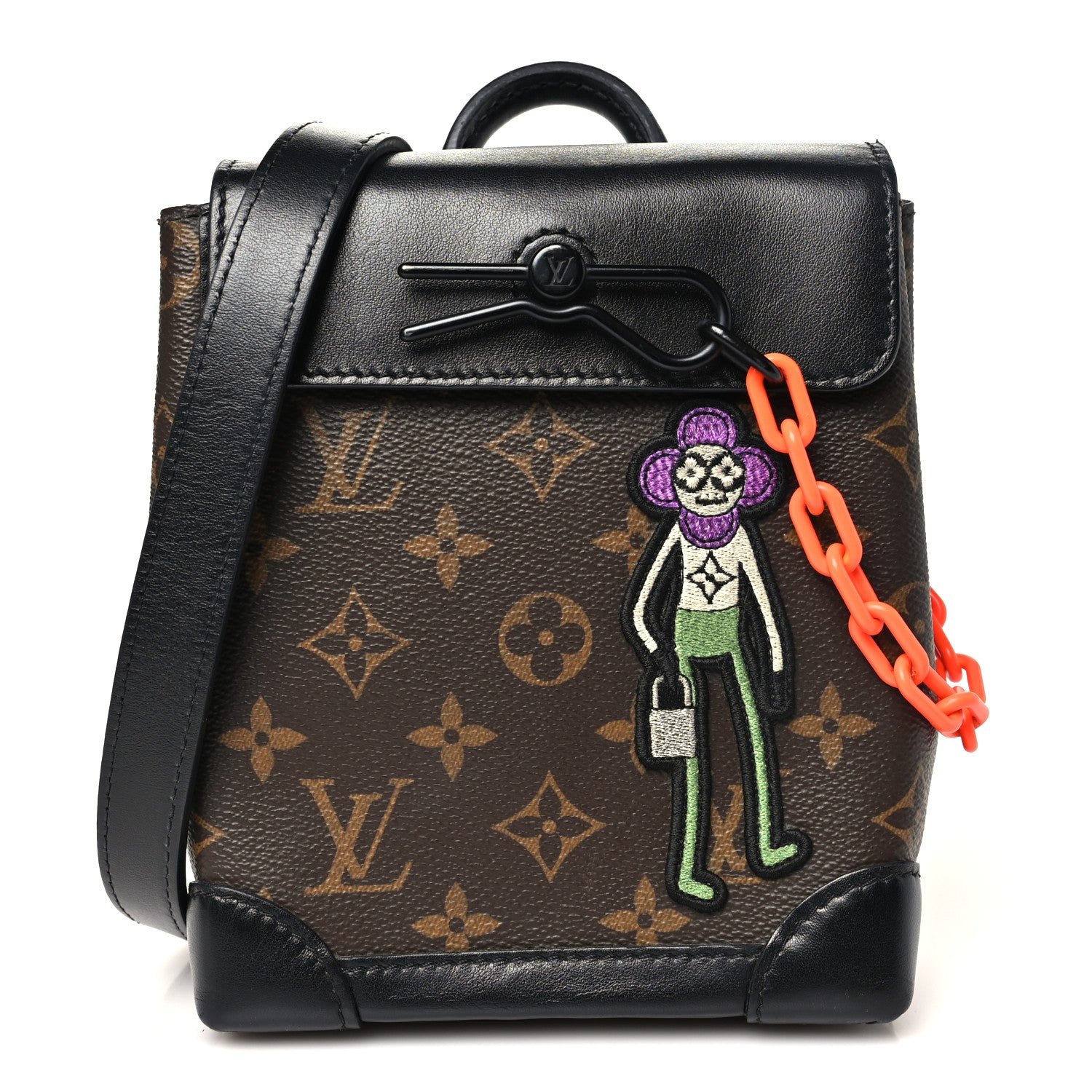 Louis Vuitton Monogram Embroidered Cartoon LV Friends Steamer XS Black