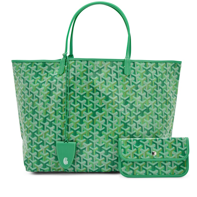 Meadow Green Goyardine Canvas and Chevroches Calfskin Saint Louis GM Tote, 2026