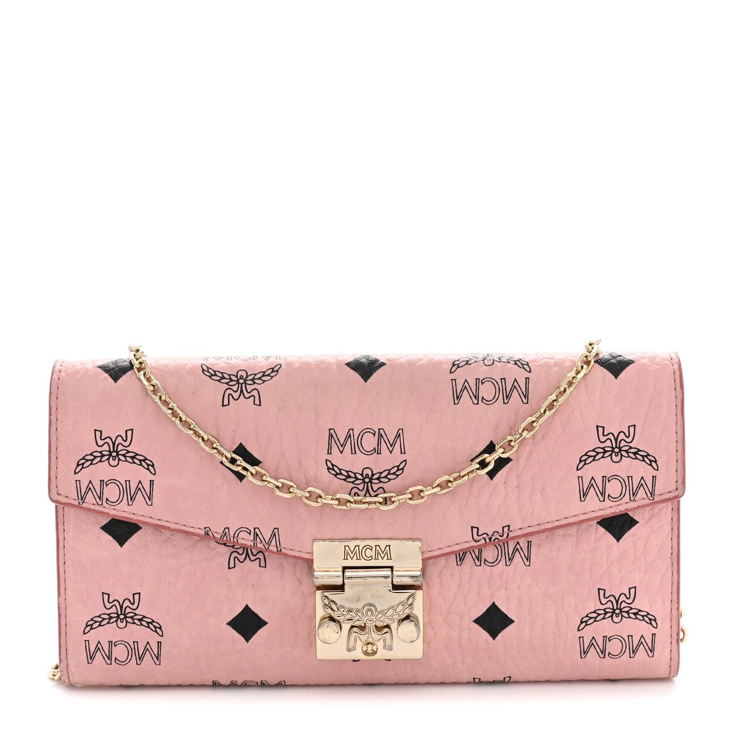 MCM MCM Visetos Large Patricia Wallet On Chain Soft Pink