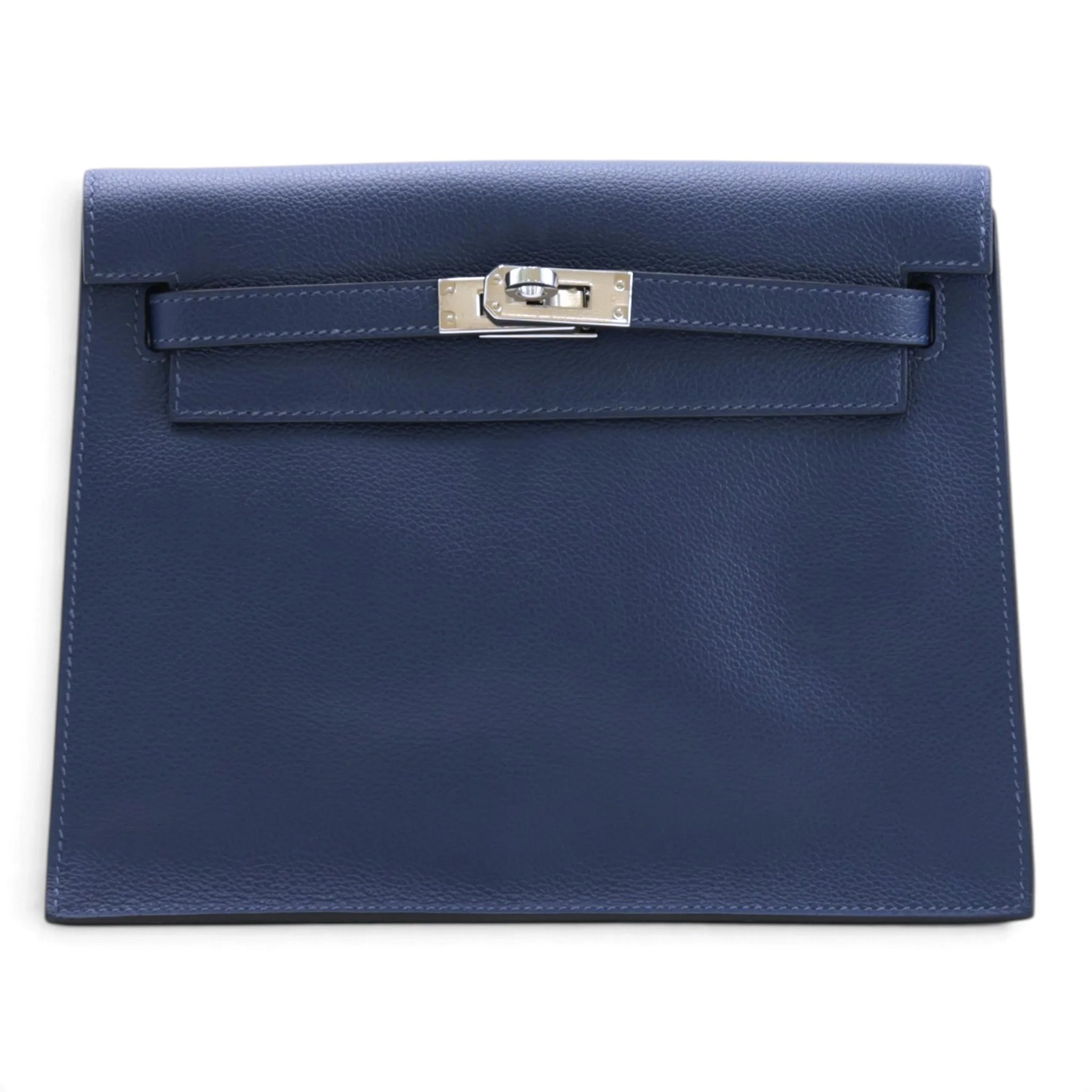 Excellent ( Rank SA ) HERMÈS Kelly Danse Deep Blue (S4) Evercolor Palladium hardware D (2019)