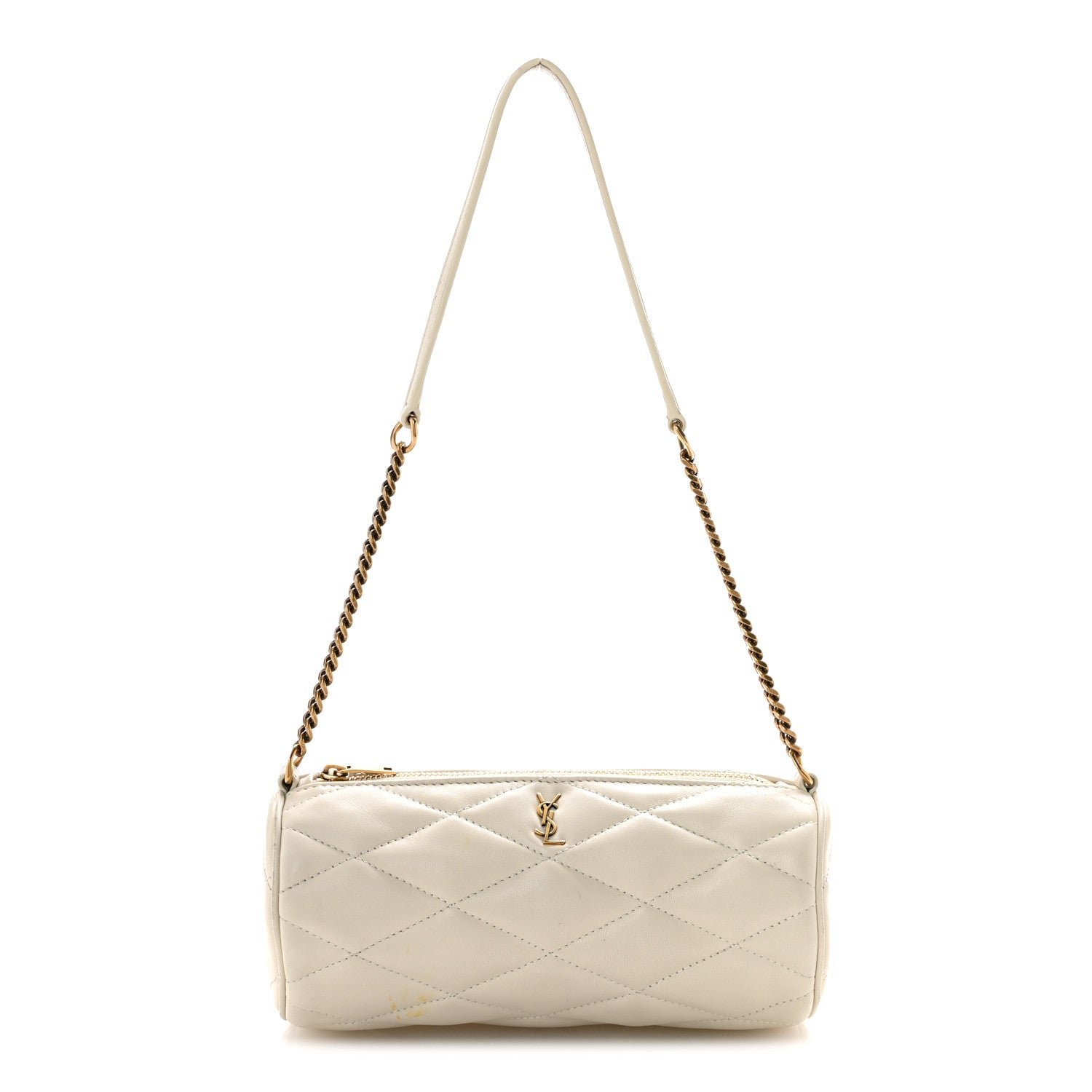 Saint Laurent Lambskin Monogram Mini Sade Tube Bag Crema Soft