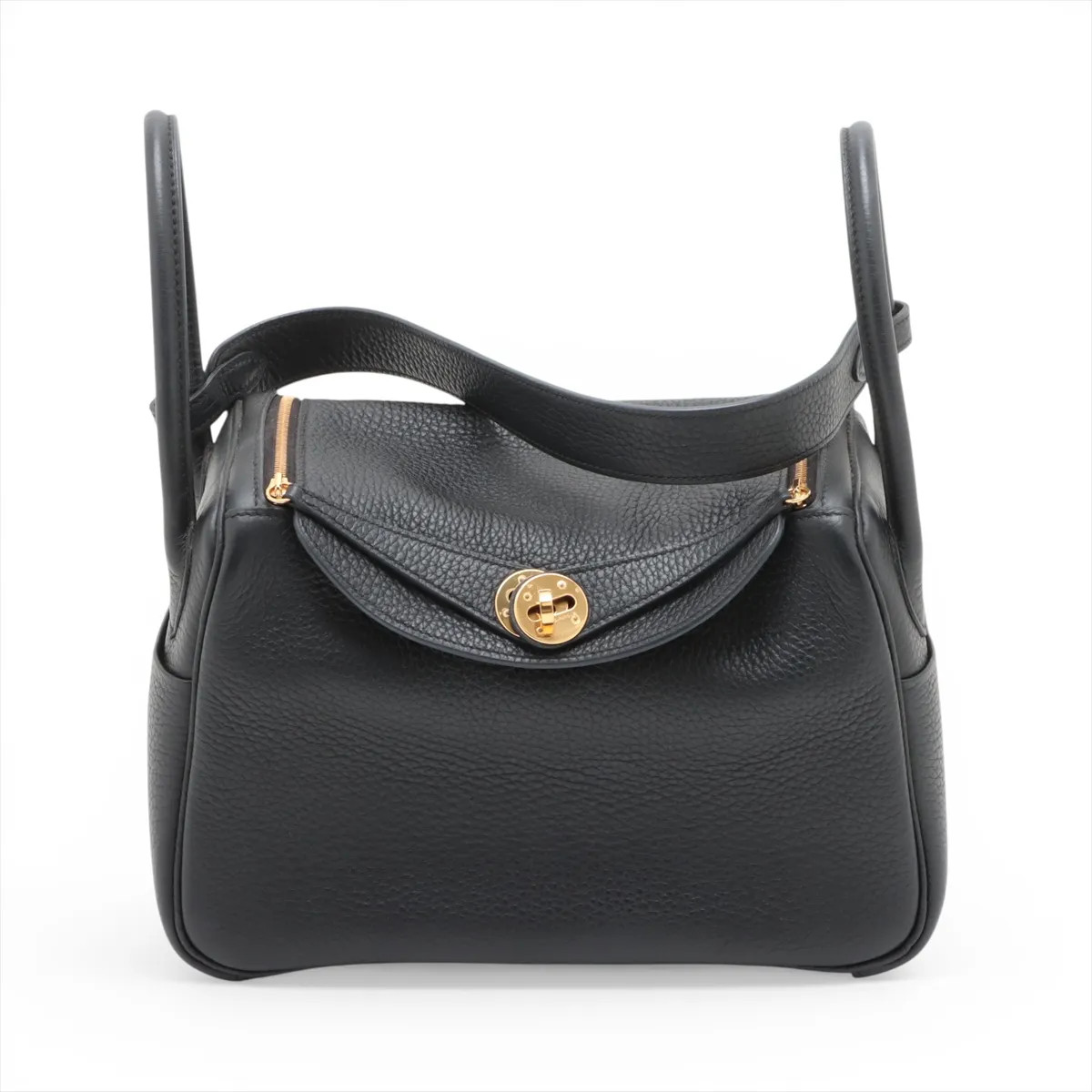 Hermès Lindy 26 Taurillon Clemence Black Gold Metal Fittings
