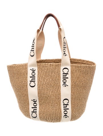 Straw Woody Basket Tote bag
