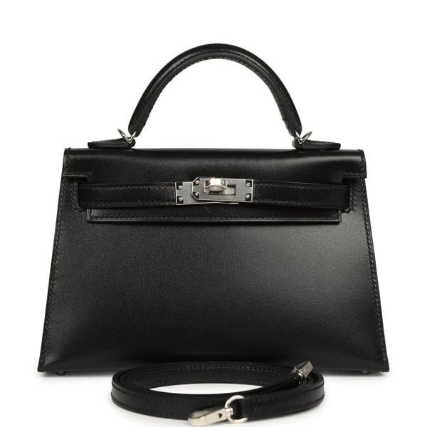 Hermes Kelly Sellier 20 Black Box Palladium Hardware