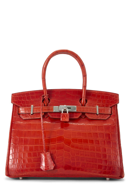Hermès Geranium Crocodile Niloticus Birkin 30