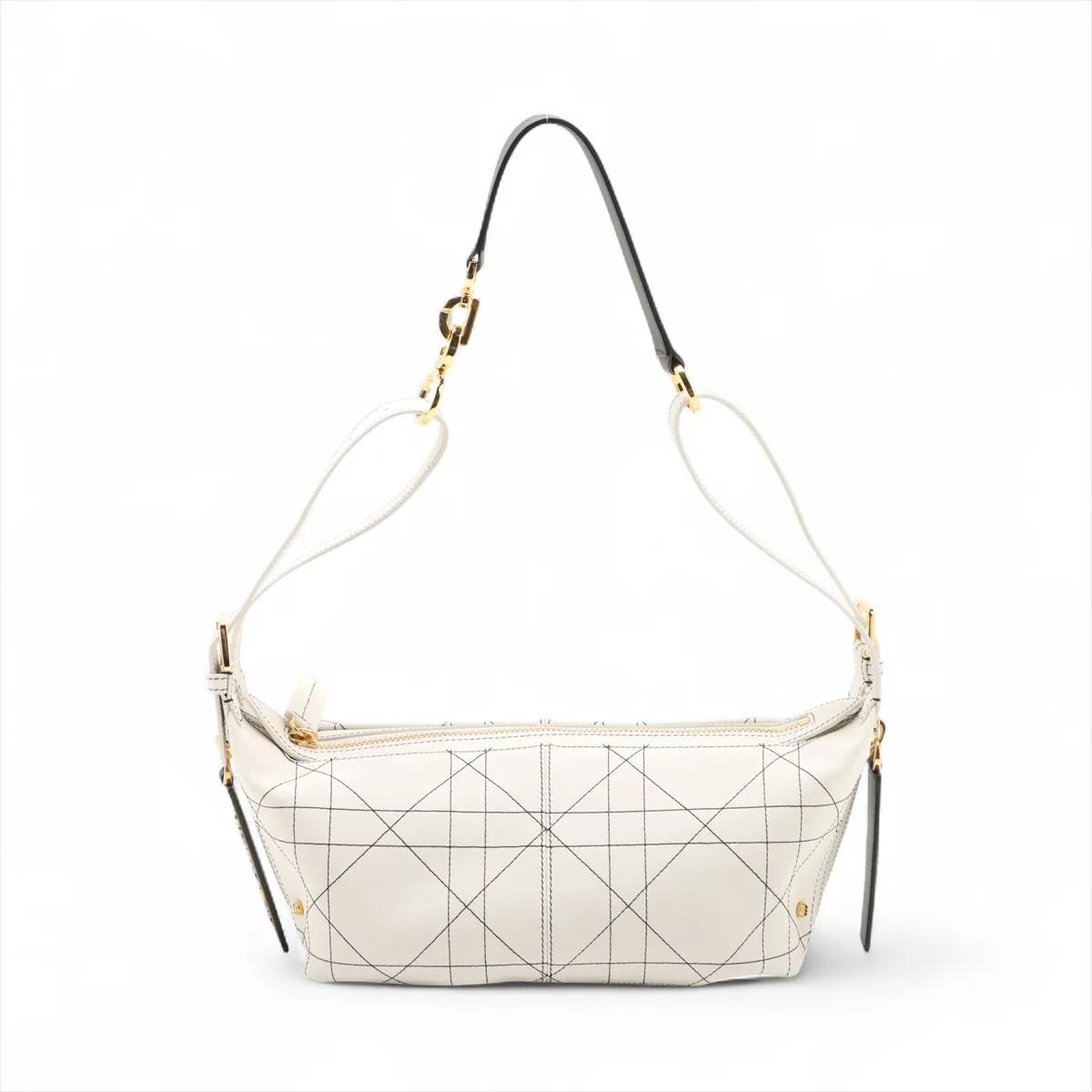 Dior Christian Dior Macrocanage D Journey Small Leather Shoulder bag White Lucky star