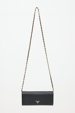 Saffiano Leather Wallet On Chain