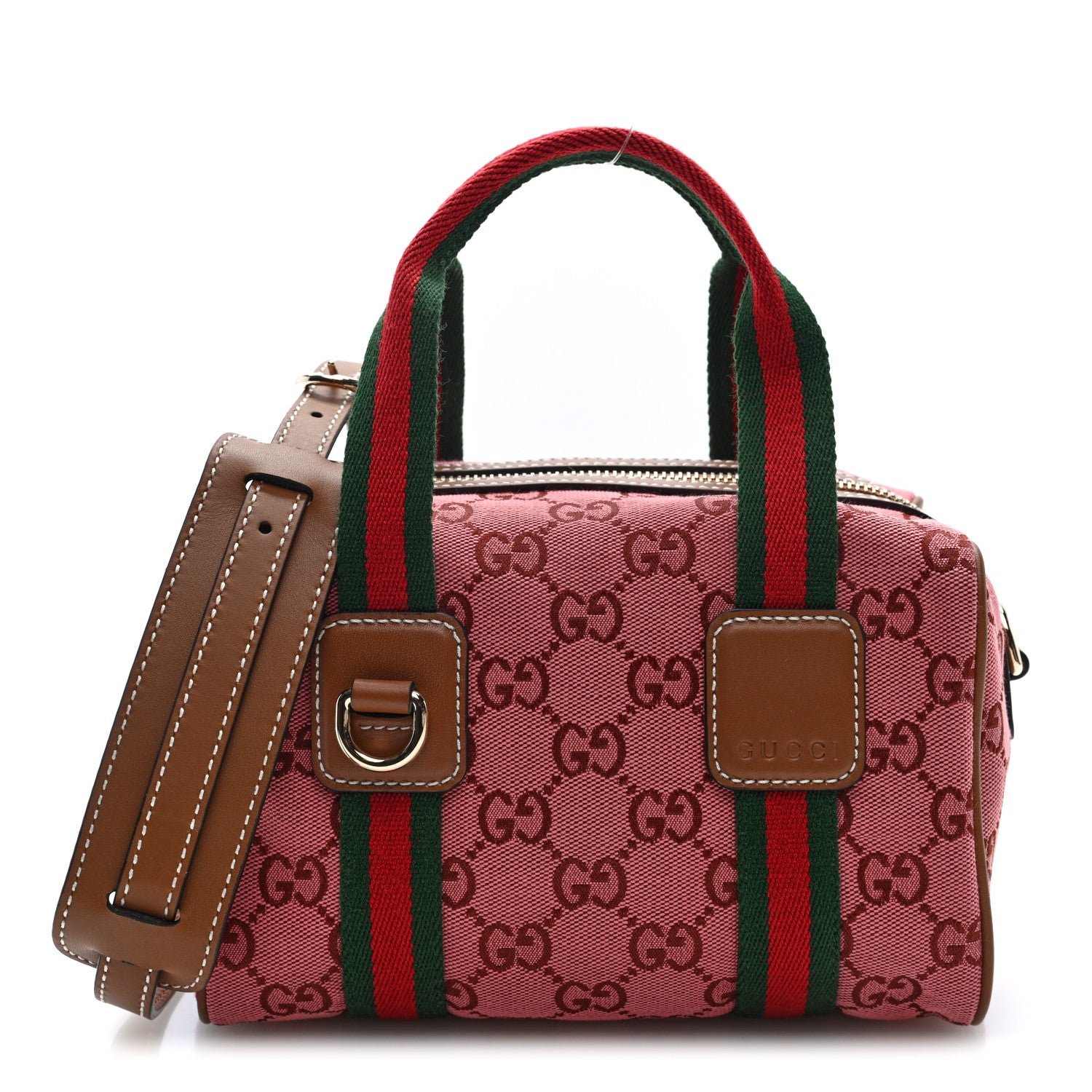 Gucci GG Supreme Web Mini GG Top Handle Bag Pink Beige