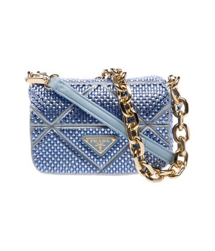 Prada Enameled Metal Triangle Shoulder Bag Small