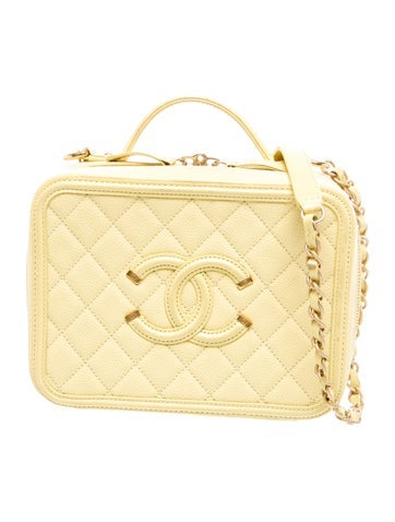 Quilted Caviar Medium Filigree Vanity Bag