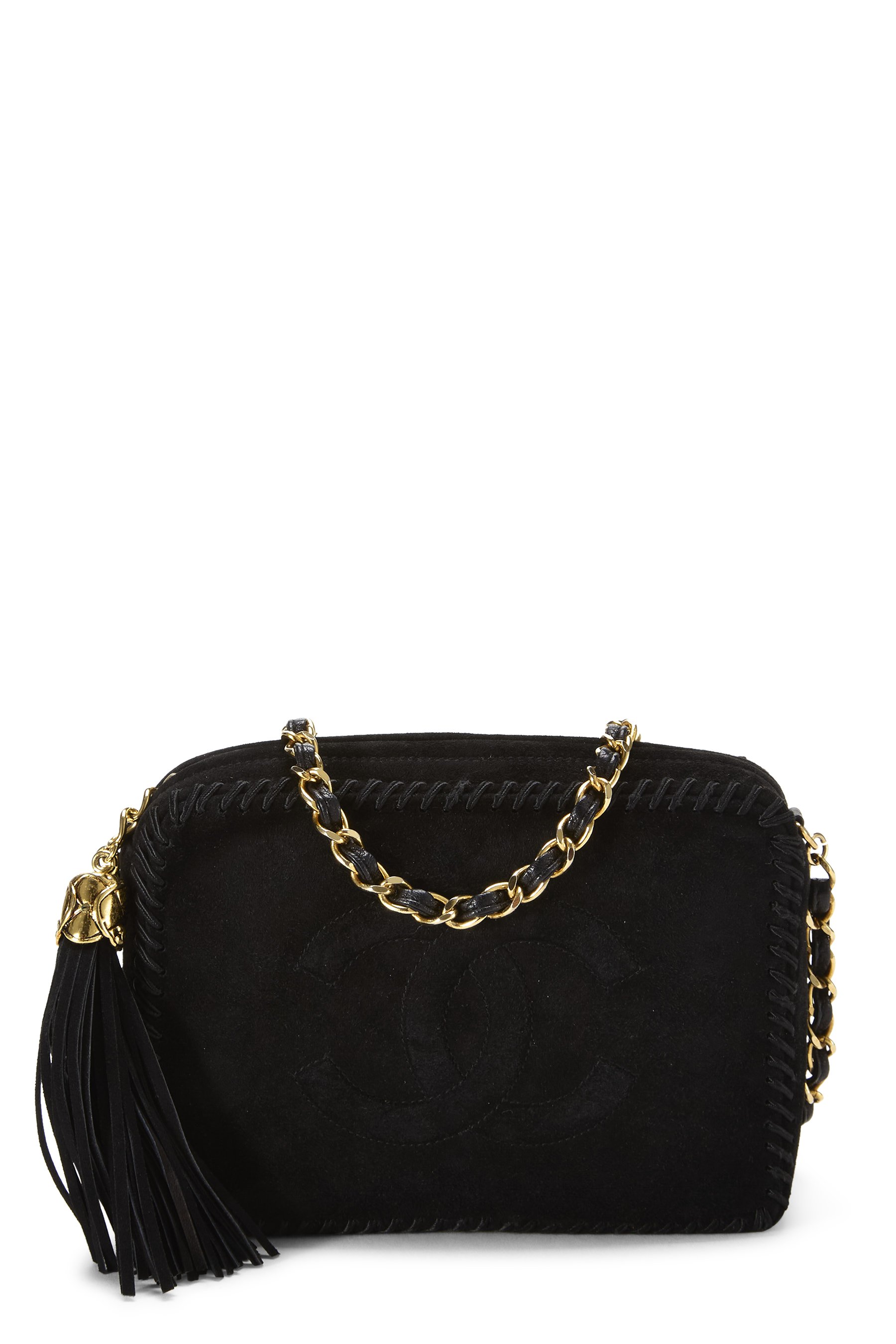 Chanel Black Suede 'CC' Camera Bag