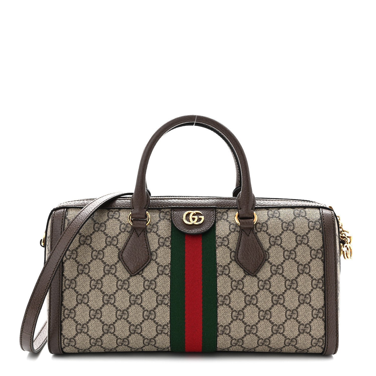 Gucci GG Supreme Monogram Web Medium Ophidia Boston Brown
