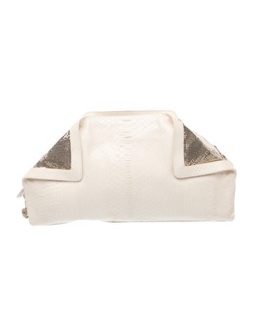 Ferragamo Embossed Leather Clutch