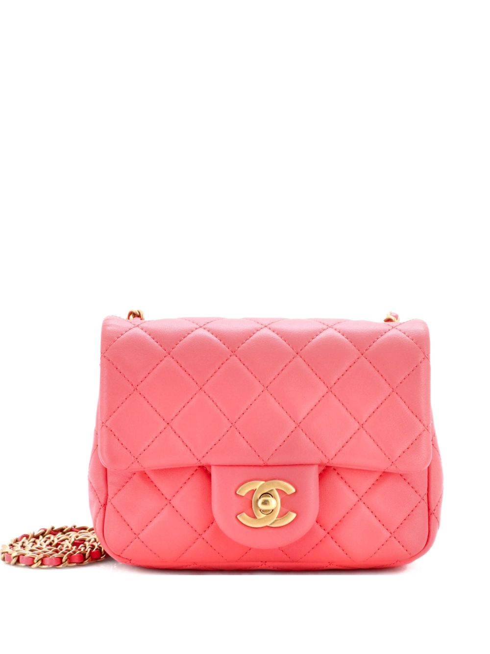 Pearl Crush Square Flap Bag Quilted Lambskin Mini crossbody bag
