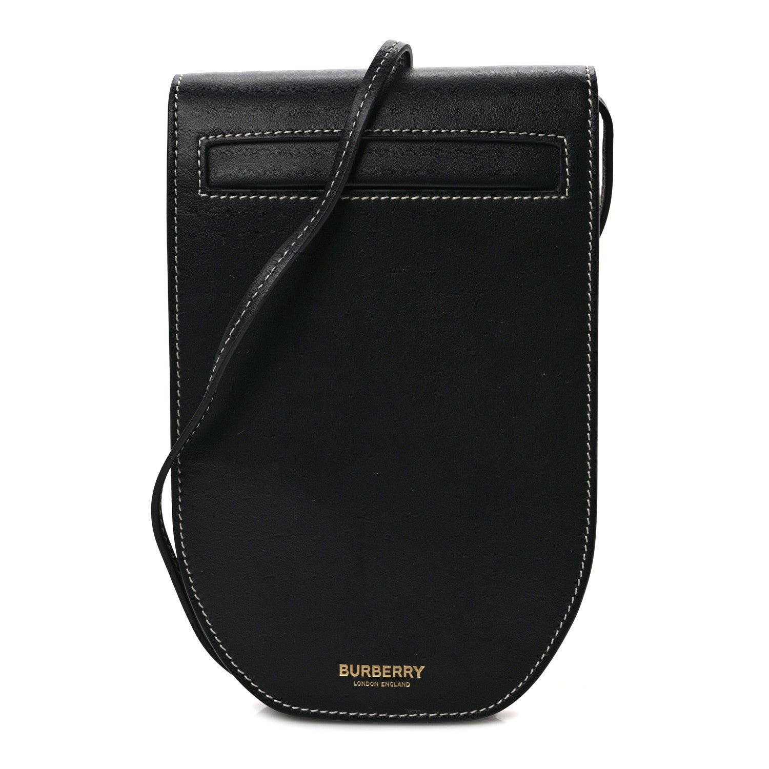 Burberry Calfskin Olympia Phone Case With Strap Black