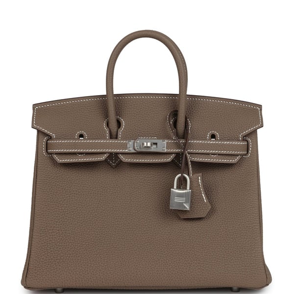 Hermes Hermes Birkin 25 Etoupe Togo Brushed Palladium Hardware