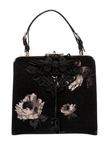 Enameled Metal Triangle Top Handle Bag