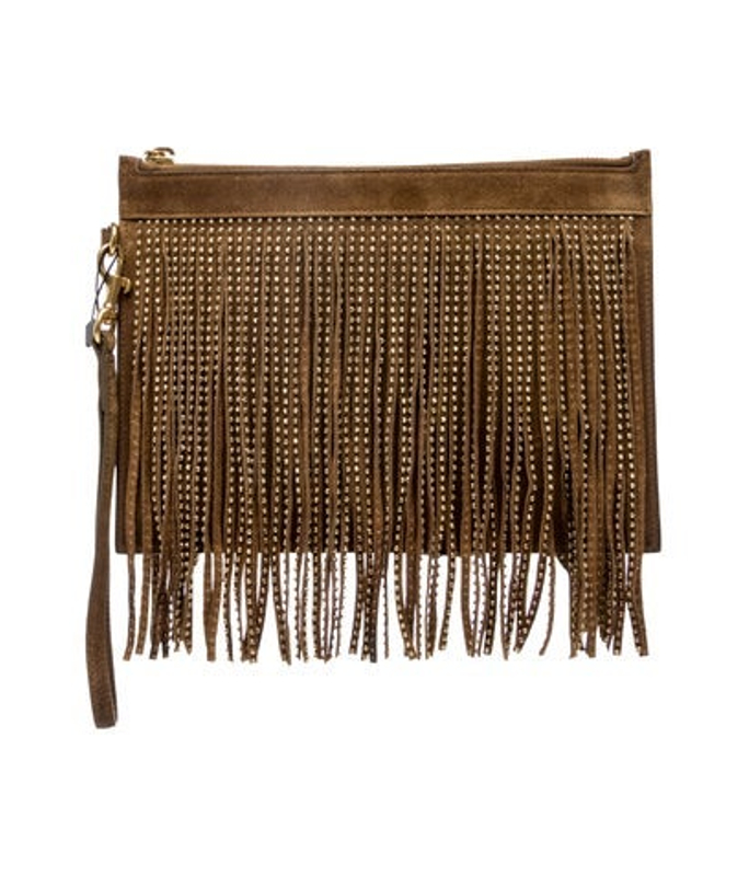 Saint Laurent Laurent Suede Clutch W Tags