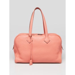 Hermes 35cm Crevette Clemence Leather Victoria II Bag