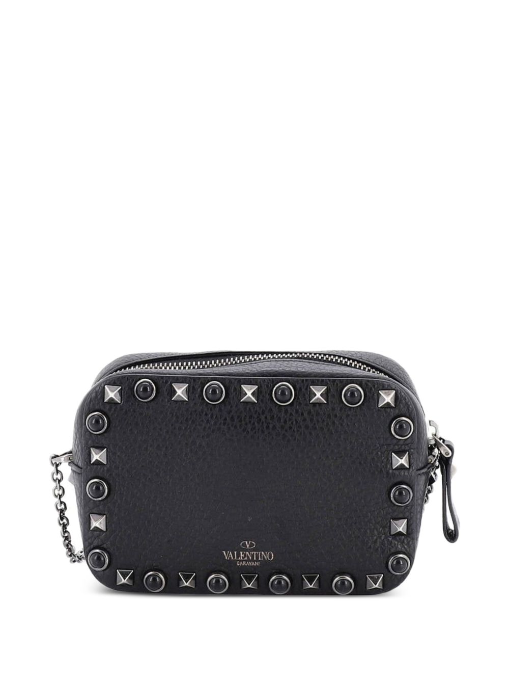 Rolling Rockstud Camera Leather with Cabochons crossbody bag