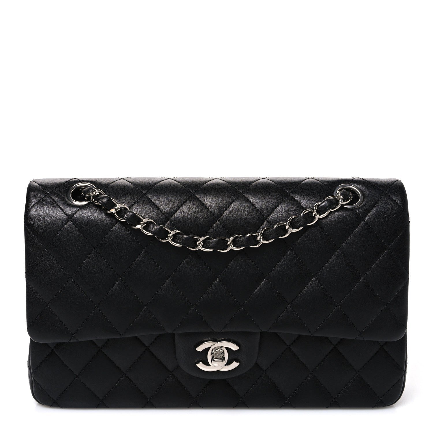 Chanel Lambskin Quilted Medium Double Flap Black