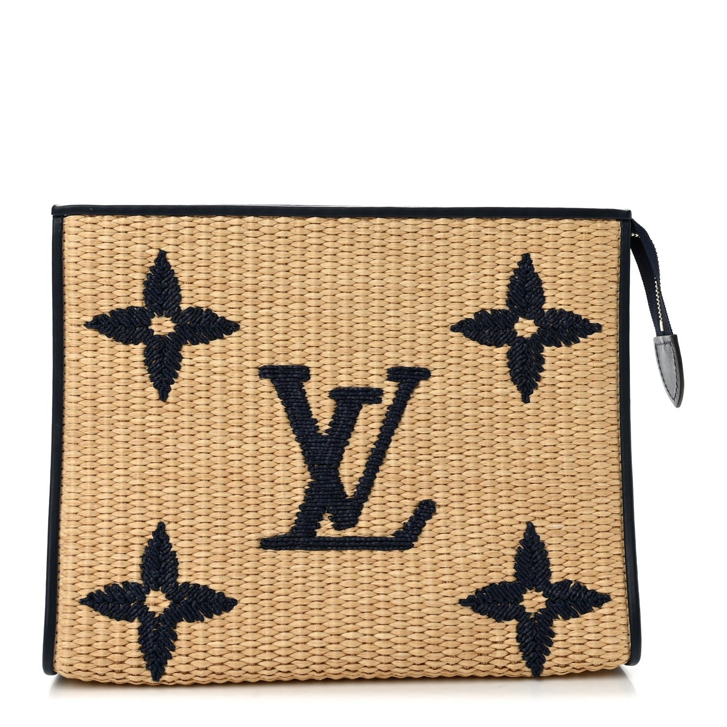 Louis Vuitton Raffia Calfskin Monogram Giant Toiletry Pouch 26 Blue