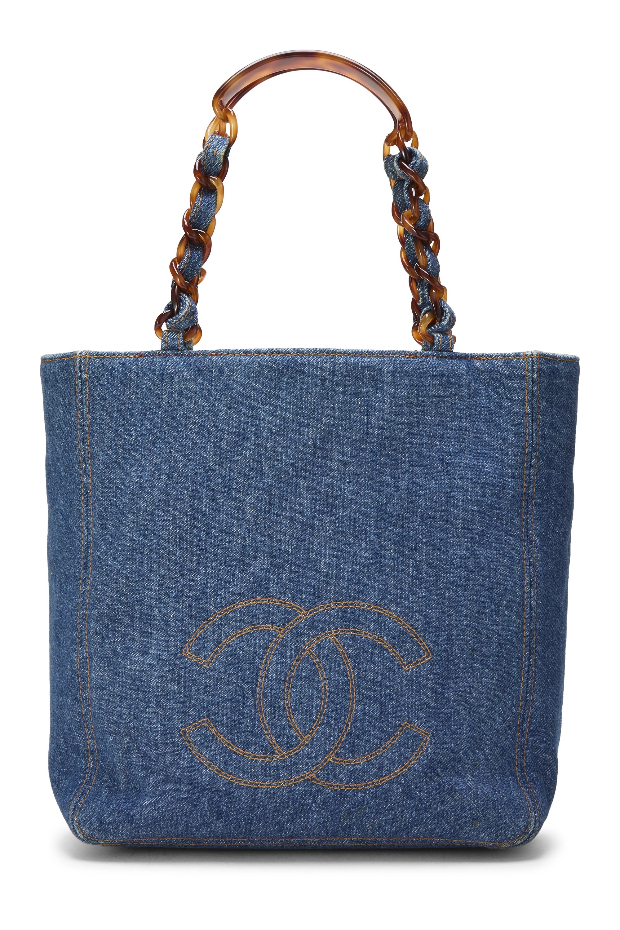 Blue Denim Bekko Chain Tote Large