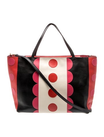 Leather Carmen Medium Polka Dot Tote