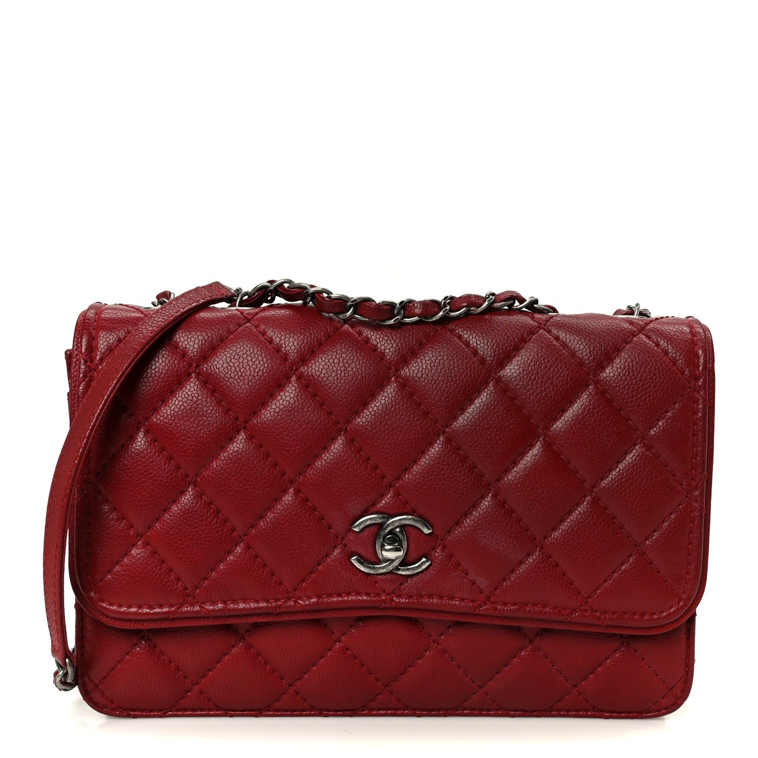 Chanel Caviar Quilted Flap With Chain Red