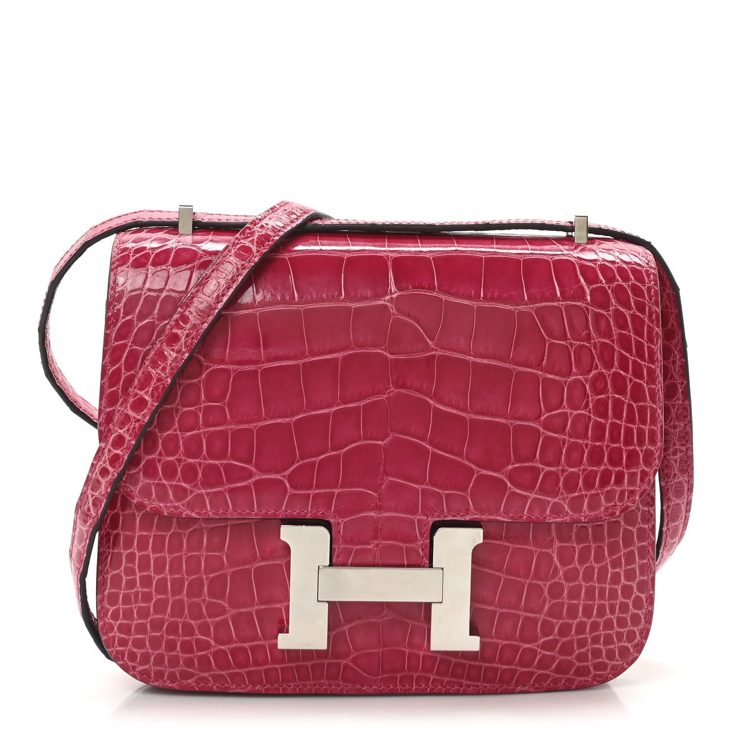 Hermes Shiny Alligator Constance 18 Rose Mexico