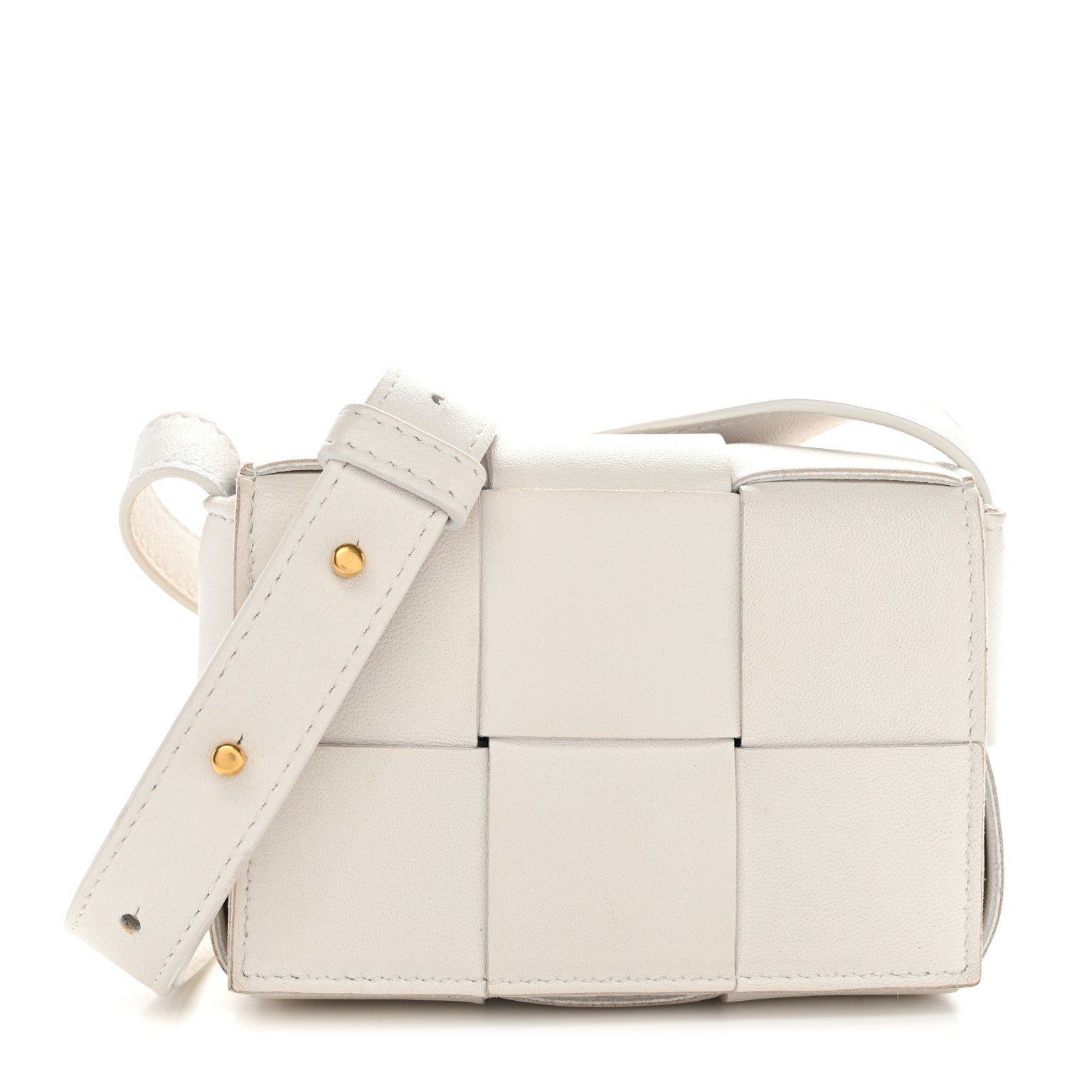 Bottega Veneta Bottega Veneta Lambskin Maxi Intreccio Candy Cassette Crossbody Bag Chalk