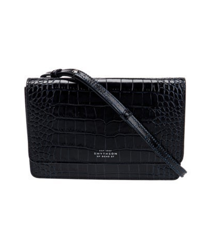 Smythson Embossed Leather Crossbody Bag