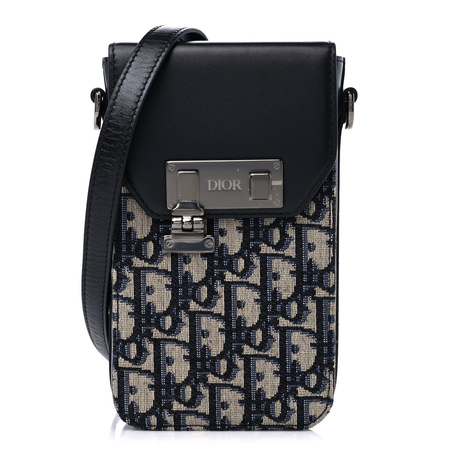 Dior Oblique Calfskin Vertical Pouch Black