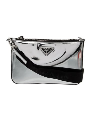 Enameled Metal Triangle Crossbody Bag