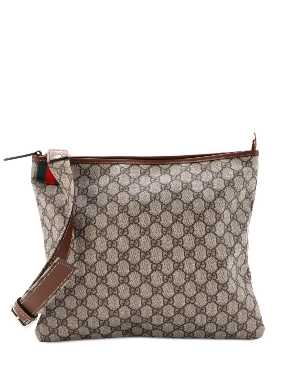 Web Loop Flat Messenger GG Coated Canvas Large crossbody bag