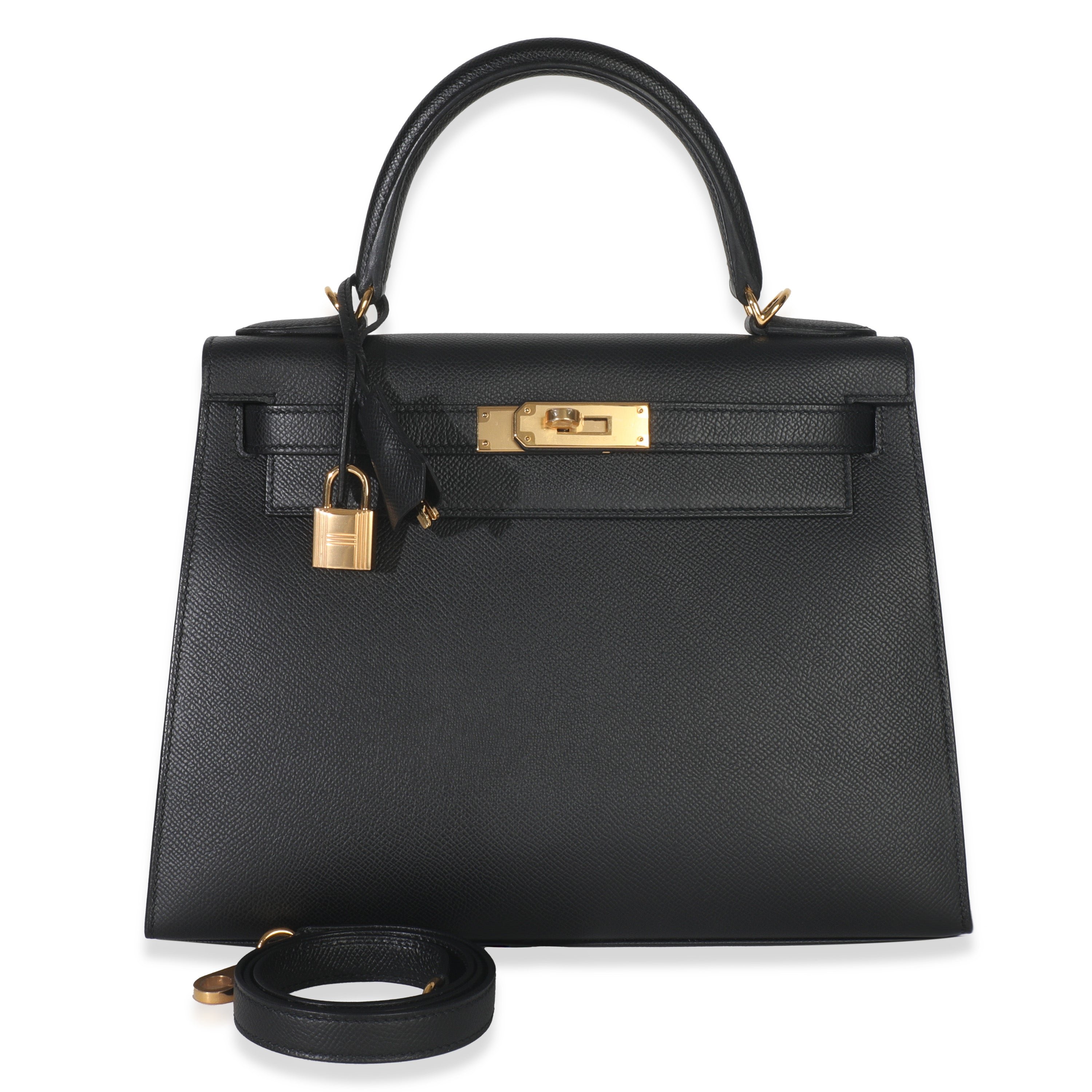 Hermes Black Epsom Sellier Kelly 28 GHW