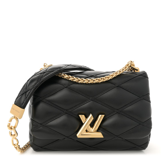 Louis Vuitton Lambskin Malletage GO-14 PM NM Black