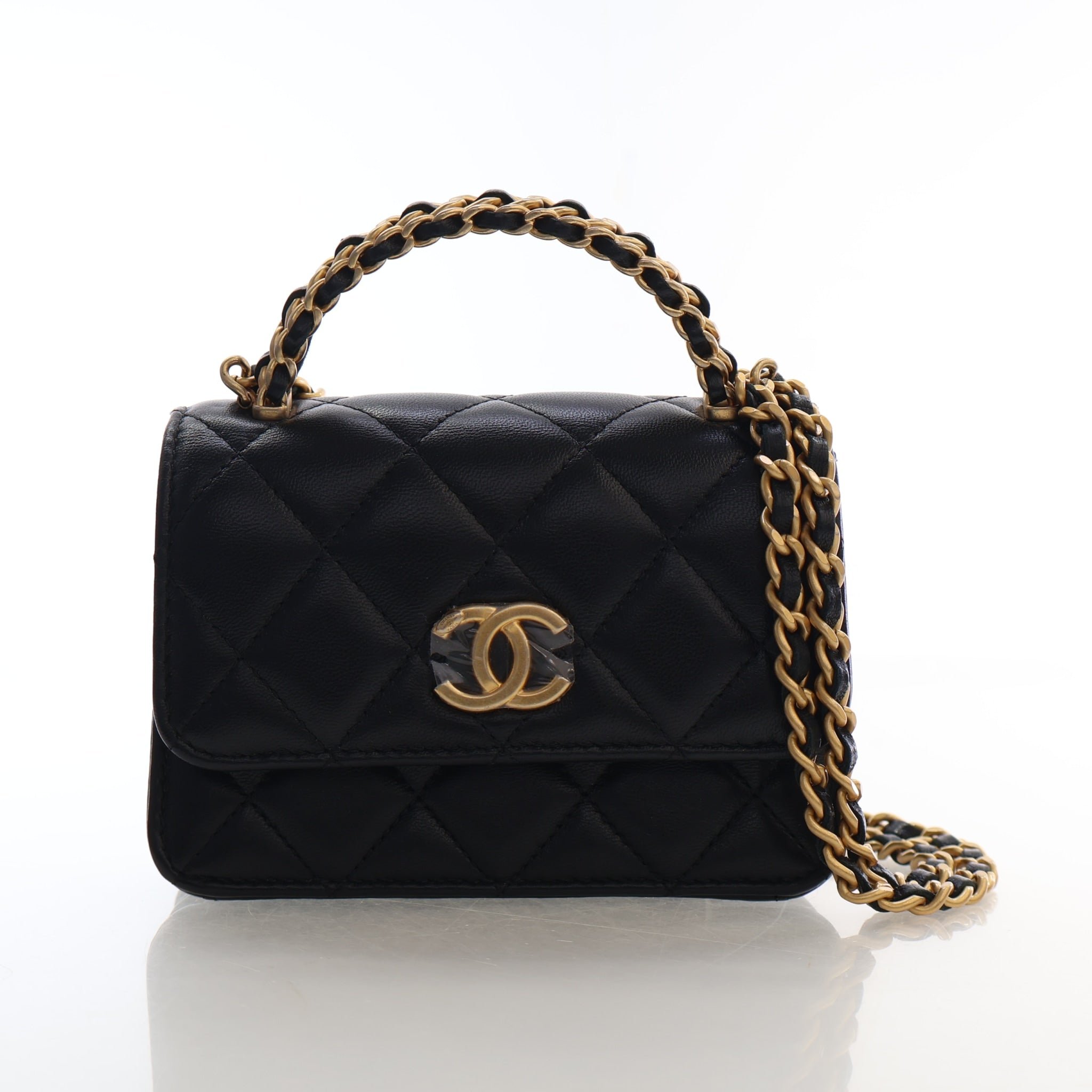Chanel Mini Lambskin Top Handle Flap Bag