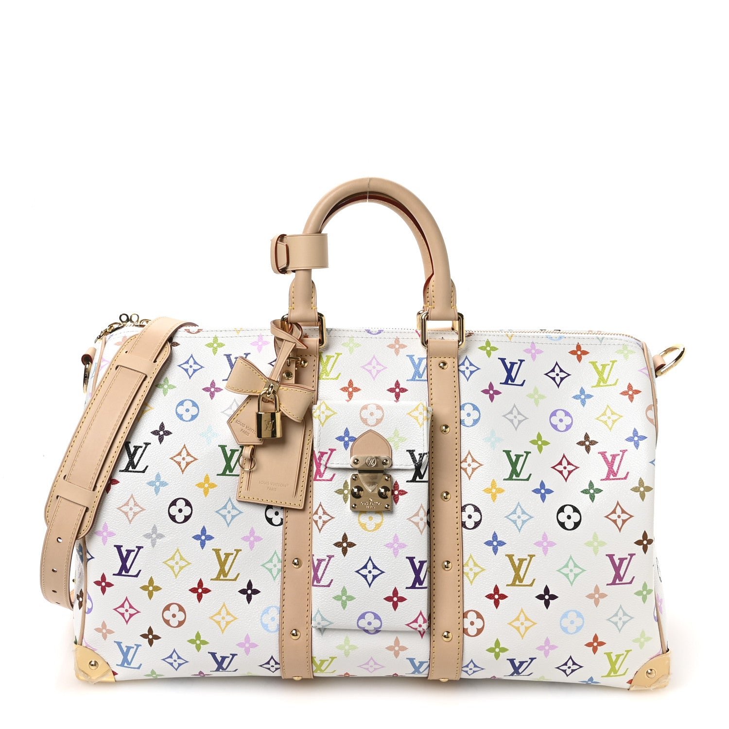 Louis Vuitton LV X TM Monogram Multicolor Keepall Bandouliere 45 White