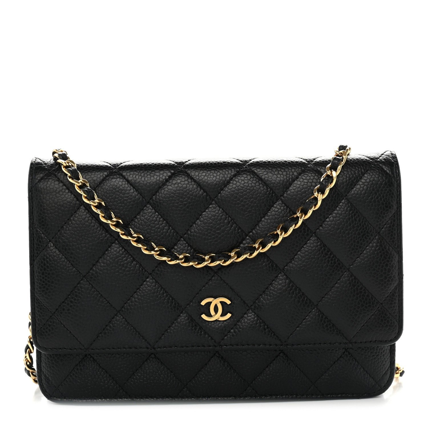 Chanel Caviar Quilted Wallet on Chain WOC Black