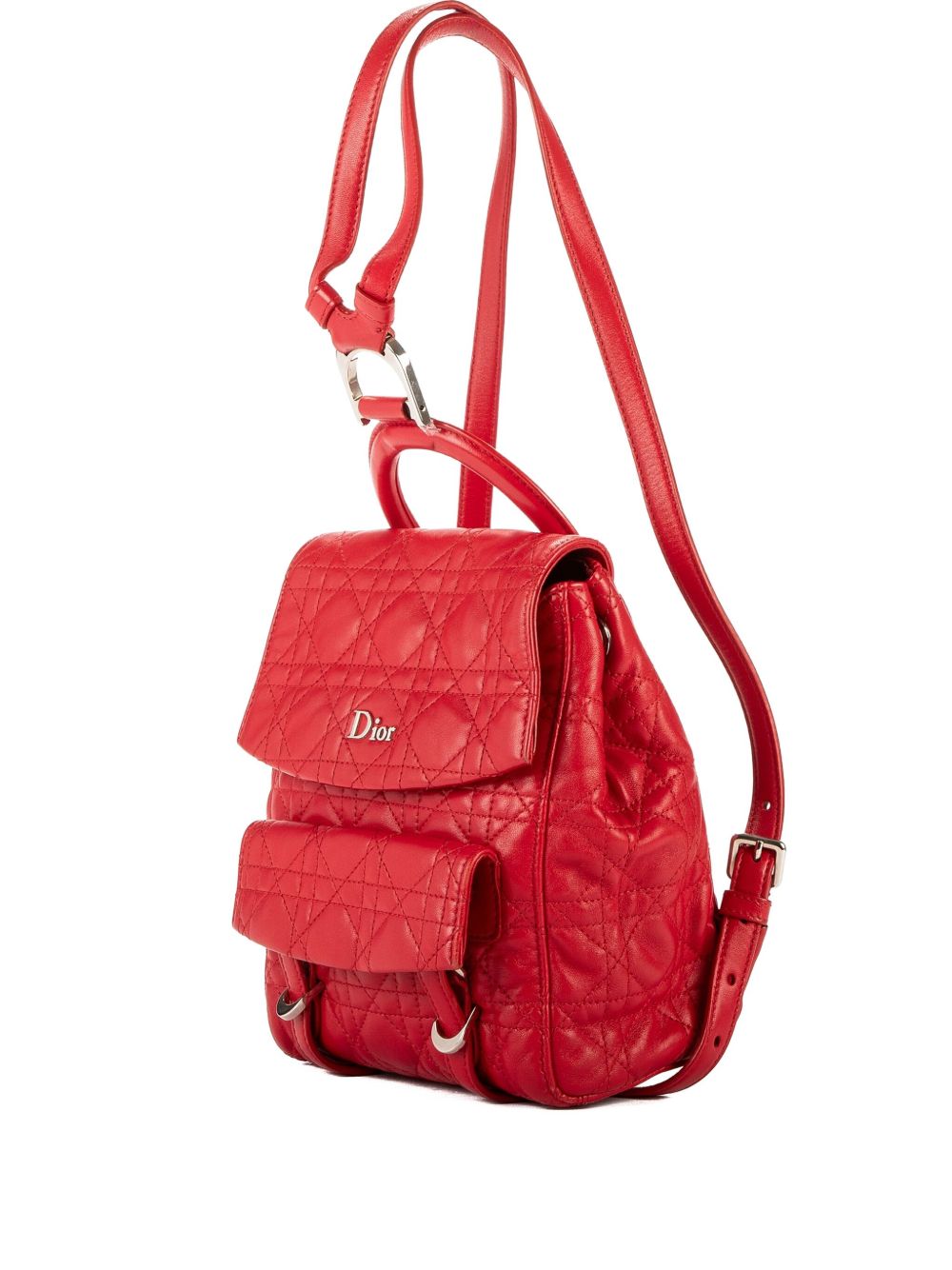 quilted logo-plaque backpack