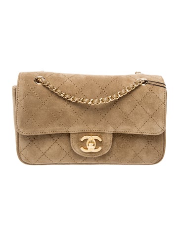 Suede Mini Souplissimo Flap Bag w/ Tags