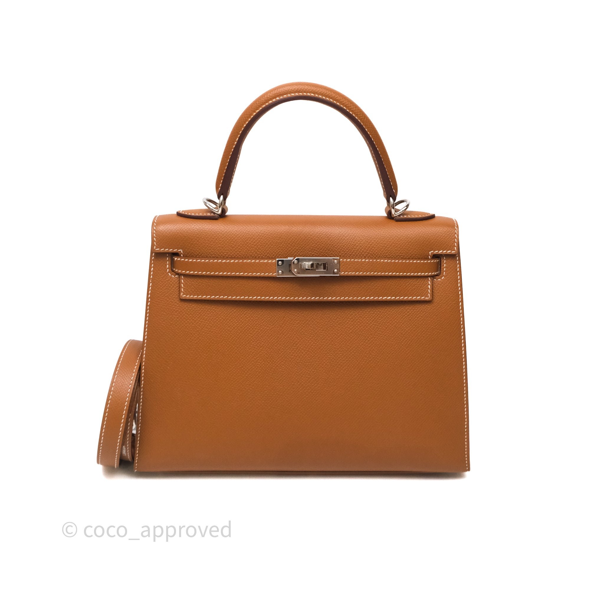 Hermès Kelly 25 Gold 37 Epsom Palladium Hardware