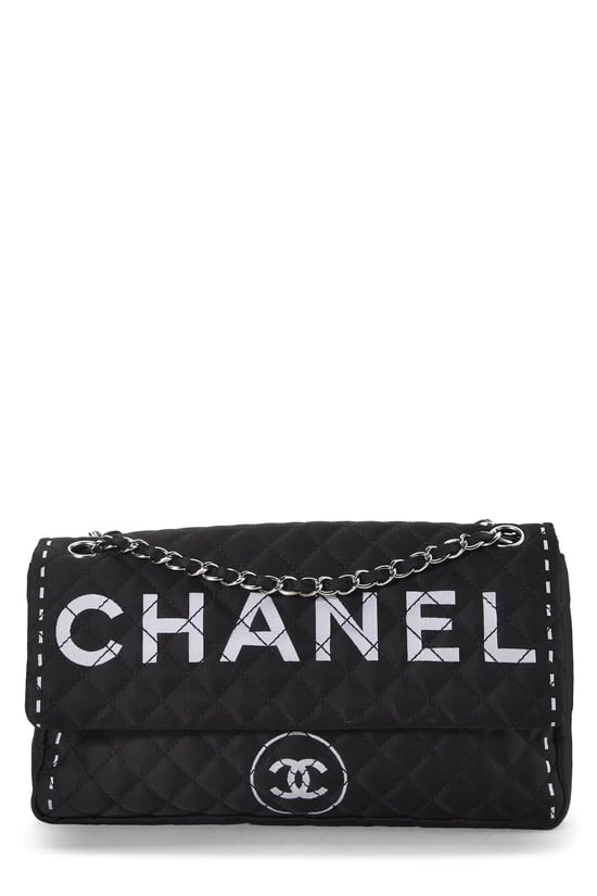 Black Nylon Logo Half Flap Maxi