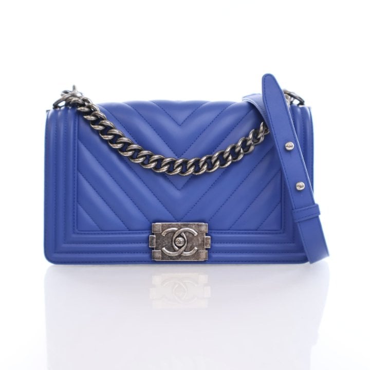 Chanel Medium Lambskin Chevron Boy Bag